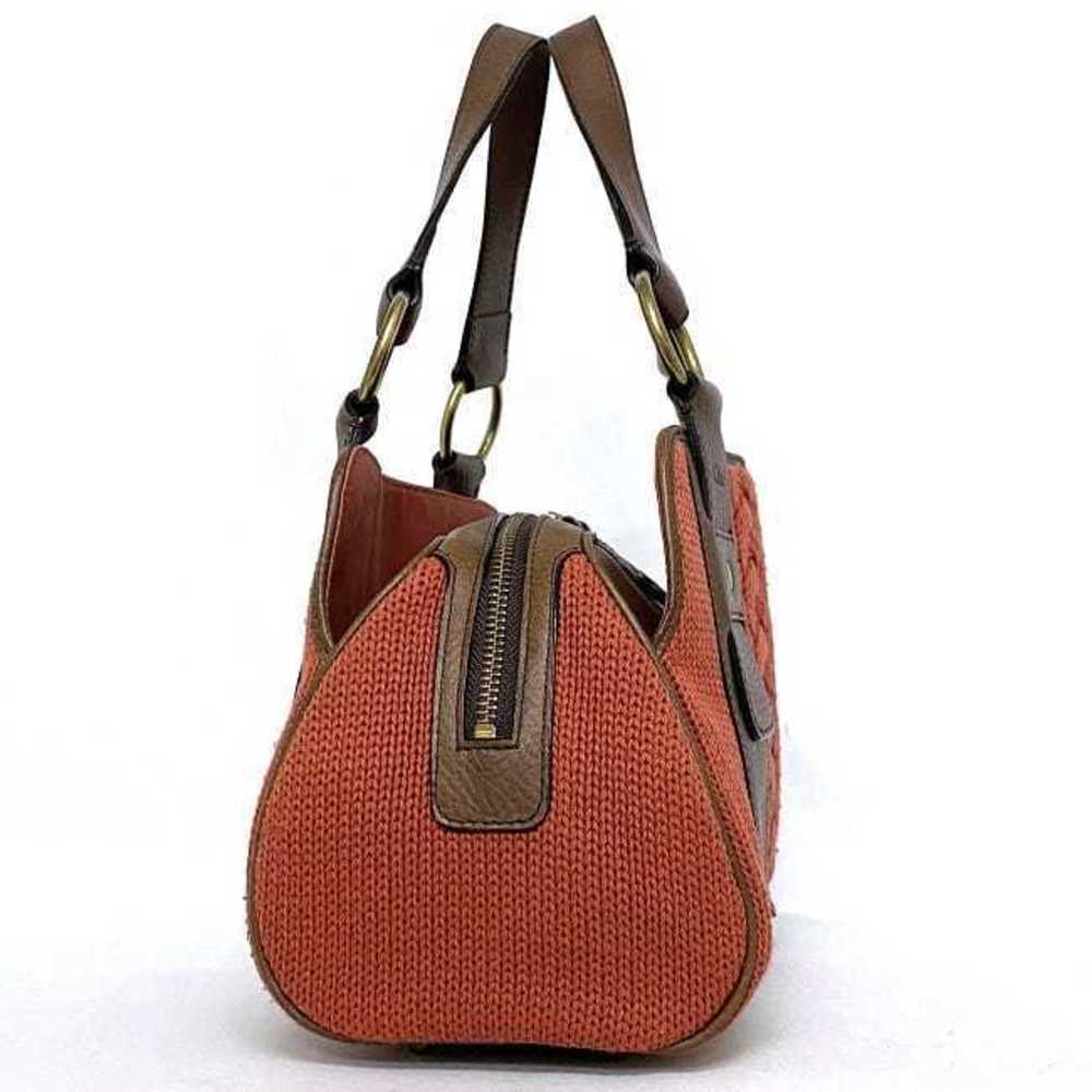 Chloe Orange Knitted Leather Handbag Brown Cable